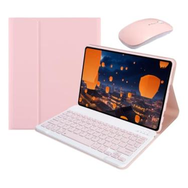 Imagem de Bluetooth Teclado Para iPad Pro12.9 2018/2020 Com Capa+mouse (Sakura Pink)