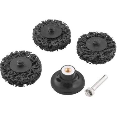 Imagem de Jogo Esponja Abrasiva 50mm Haste 1/4 Preta Com Suporte 5 Pe - Vonder