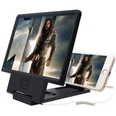 Imagem de Ampliador Lupa 3D Enlarged Screen Para Celular Preto - Shoppini Acessó