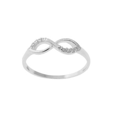 Imagem de Anel de prata 925 feminino rommanel fino skinny símbolo do infinito cr