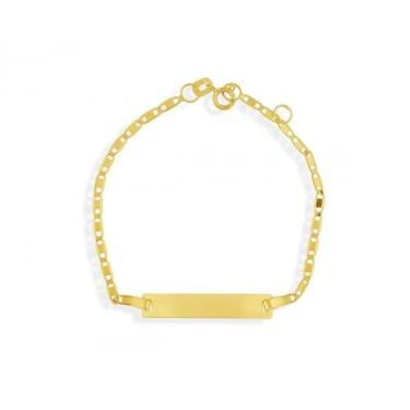 Imagem de Pulseira de ouro 18k Piastrine chapinha Infantil - Elegancy Joias