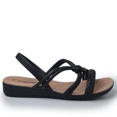 Imagem de Sandália Flatform Campesi Feminina CP131, 37, Preto