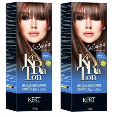 Imagem de Kit 2 Keraton Tonalizante Banho De Brilho Castanha - Kert