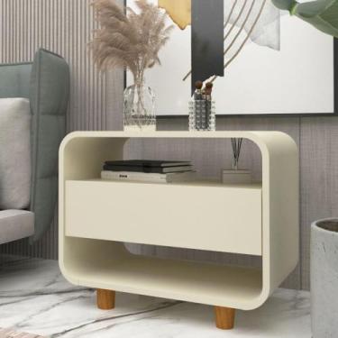 Imagem de Mesa de Cabeceira 1 Gaveta Innova Gelius, Off White