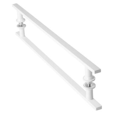 Imagem de Puxador De Porta Branco Vidro Pivotante Madeira 50cm M.S - MetalCromo