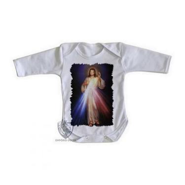 Imagem de body nenê criança roupa bebê manga longa Jesus Cristo luz - Empório Du