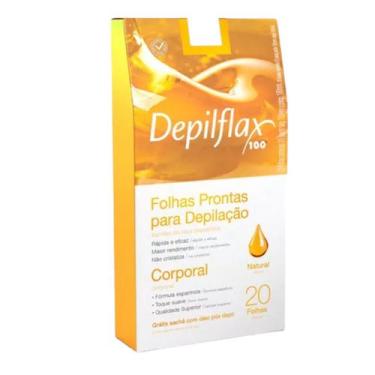 Imagem de kit 5 Folhas Prontas Corporais Depilação Cera Depilflax Natural 100 Un
