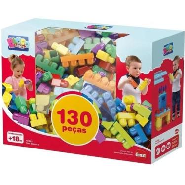 Imagem de Blocos De Montar Grande Educativo 130 Peças - Mk382 Dismat, 130 unidad