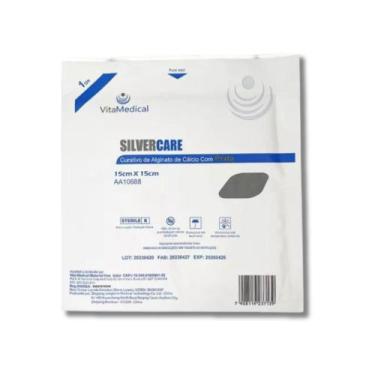Imagem de Curativo de Alginato de Cálcio Com Prata 15cm x 15cm Silvercare 1 Unid