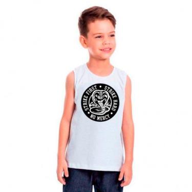 Imagem de Regata Infantil Branca Cobra Kai 02 - DESIGN CAMISETAS, Branco, 6