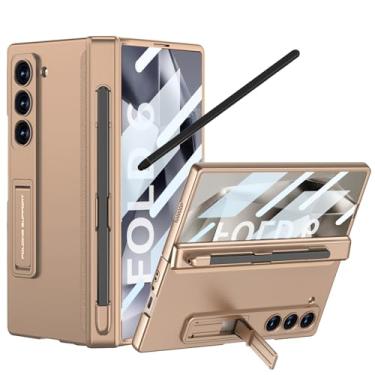 Imagem de YQODSZ Capa para Samsung Galaxy Z Fold 6 com suporte para caneta S + caneta Stylus, capa de telefone com tudo incluído, suporte com proteção de dobradiça, protetor de tela, compartimento para caneta,