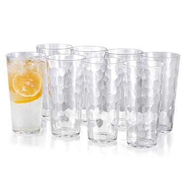 Imagem de KOXIN-KARLU Copos de água de acrílico misturados Drinkware 740 ml, conjunto de 8 transparentes