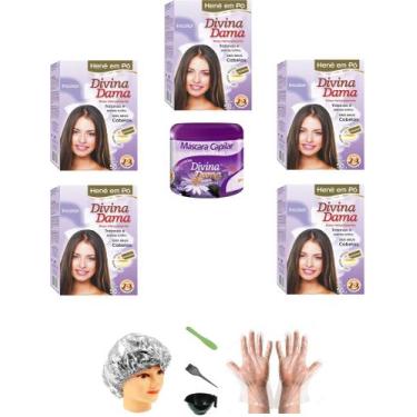 Imagem de Hene em Po Divina Dama 05x50gr Jaborandi (Incolor, Chocolate, Preto, A