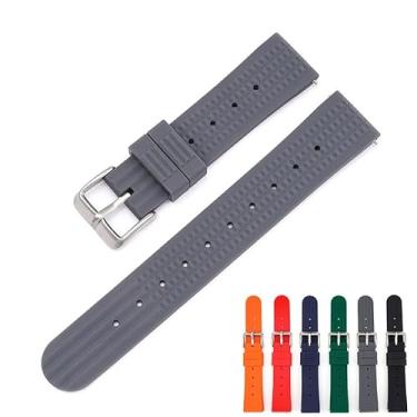 Imagem de Pulseira de borracha de 22 mm para relógios Seiko Prospex SKX Divers, pulseira de relógio de substituição com fivela para relógios Seiko Diver's, pulseira de borracha waffle - várias cores (cinza)