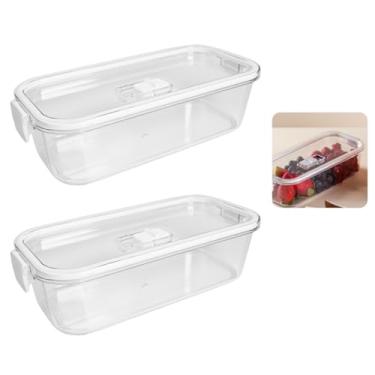 Imagem de Kit 2 Organizadores Geladeira e Armário Hermético | Para Armário Cozinha Geladeira | 0,850 Litros Com Tampa Hermética | Caixa Plástica para Legumes, Saladas, Alimentos e Vegetais | Paramount