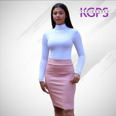 Imagem de Saia Lápis Mídy Basica Elegante Tecido Bengaline - Rosê - Cowguirl, G