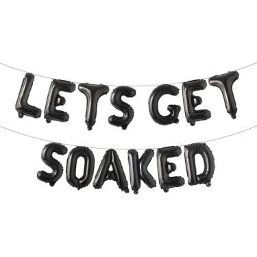 Imagem de Lets Get Soaked Birthday Decoration Pool Beach Lets Get Soaked Balloons Splish Splash Birthday Balloons Pool Birthday Party Decoration Balloons (LETS GET SOAKED Black)