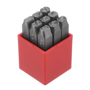 Imagem de HARFINGTON Conjunto de 9 peças de carimbos numéricos, 8 mm de altura, aço para ferramentas, 0-9, conjunto de carimbos metálicos, martelo de mão, perfurador, metal, plástico, madeira, couro, latão