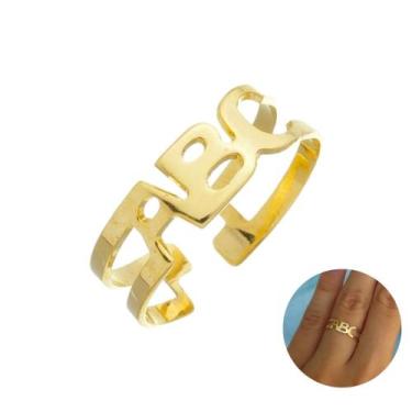 Imagem de Anel Formatura Infantil ABC Ajustável Banho Ouro 18k - Joias Danisam