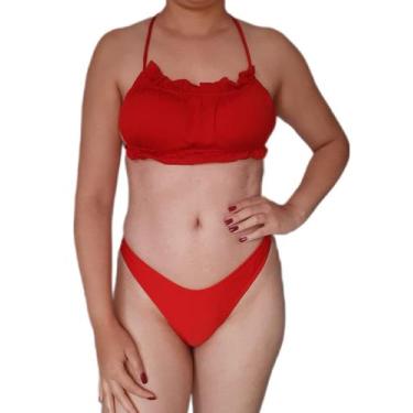 Imagem de Conjunto de biquini concha e asa delta fio dental - RAYS MODAS, Vermel