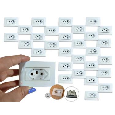 Imagem de Kit 30 Tomadas de Embutir Para Móveis Planejados Bancada Mesa Cozinha 