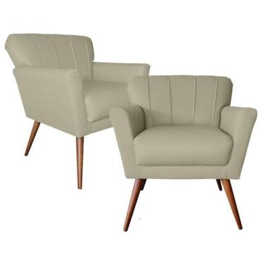 Imagem de Cadeira Pés Palito Para Mesa De Jantar Laís Confortável - Suede - Sv D