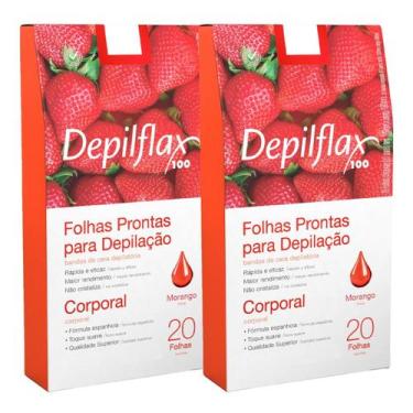Imagem de Kit 2 Caixas Folhas Prontas Cera Depilatória Depilação Corporal Depilf