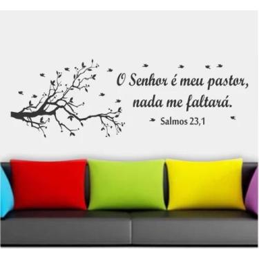 Imagem de Adesivo De Parede Decoração Quarto Sala Salmos Biblicos - pinkie