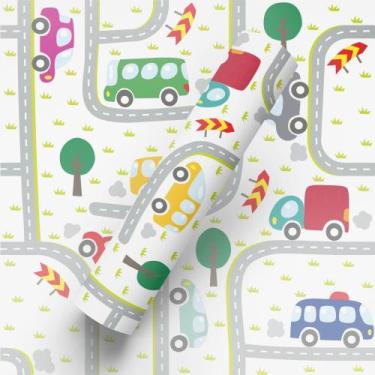 Imagem de Papel De Parede Autocolante Tema Carros Estradas Quarto - BAZAR DOS QU