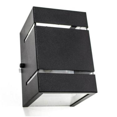 Imagem de Kit com 3 Arandelas 2 Focos C/ Frisos E Facho Preta Externa Parede Mur