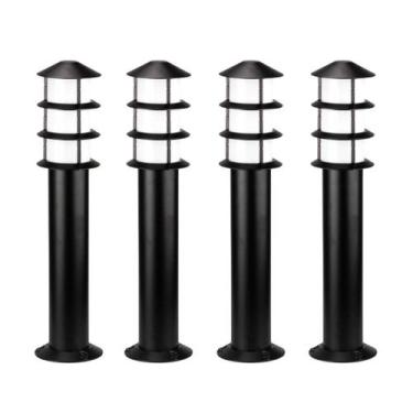 Imagem de Kit 4 Poste Balizador Oriental Externo 55cm Preto Alumínio Germany