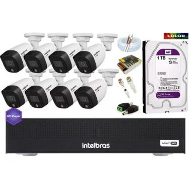 Imagem de Kit Intelbras 8 Cam Full Color 1220b Dvr Mhdx 3008-C C/ Purple