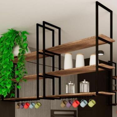 Imagem de Prateleira Industrial Para Cozinha Teto Parede 80cm PM SF - ShopForte