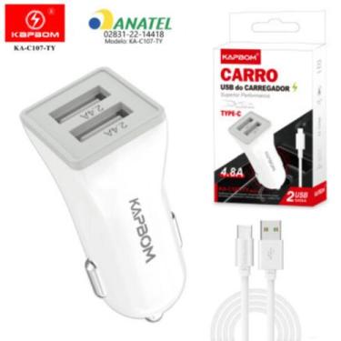 Imagem de Kit Carregador Veicular + Cabo de Celular  - Kapbom, Lightning