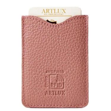 Imagem de Porta Cartão Anti Furto em Couro Artlux 5003, Rose
