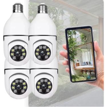 Imagem de Kit 4 Câmera de Segurança Ip Wifi 1080p Full HD Espiã a Prova D'água Lâmpada Hd Visão Noturna Sem Fio 360 Inteligente Bidirecional Interna e Externa Rastreamento Automático Premium