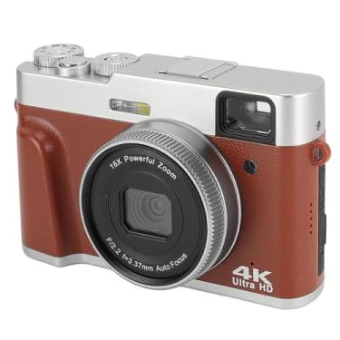 Imagem de Câmera Digital HD, Portátil 4K 48MP Com Moldura de Visor Integrada, Tela de 2,8 Polegadas, Filmadora Digital Com Zoom Digital 16X, Anti-vibração para Viagens (Marrom)