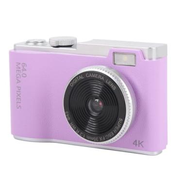 Imagem de Câmera Digital 4K para Fotografia, Câmera de Vlogging de 64 MP, Câmera de Apontar e Disparar Com Zoom Digital de 16X, Câmera de Viagem Compacta Anti-vibração de Tela IPS de 2,4