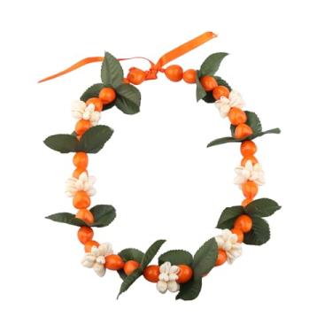 Imagem de KUIYAI Colar havaiano de nozes Kukui com fecho de laço de contas grossas em forma de coração, Sem Pedra Preciosa