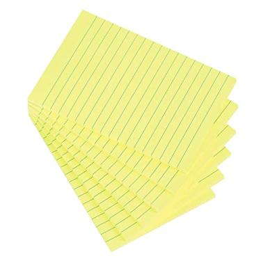 Imagem de Notas adesivas forradas 4X6 em amarelo limão pautado Post Stickies Super aderentes Power Memorando Pads Adesivo forte, 6 blocos/pacote, 45 folhas/bloco