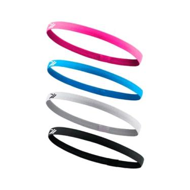 Imagem de SPORTBR – Faixa de Cabelo em Silicone Antiderrapante – Kit com 4 Unidades Multicoloridas – Para Corrida, Academia e Esportes