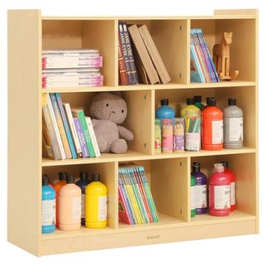 Imagem de Bateso Organizador de armazenamento de brinquedos, estante infantil de 3 camadas, estantes infantis de 8 cubos para quarto de crianças, sala de jogos, sala de aula, berçário, jardim de infância