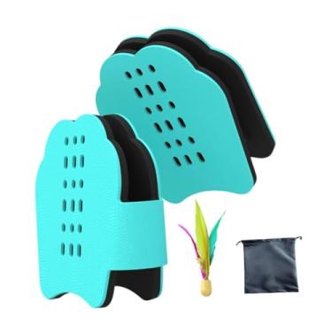 Imagem de Aymzbd Raquetes de badminton mão peteca raquetes de badminton esportes ao ar livre brinquedos para praia, Azul