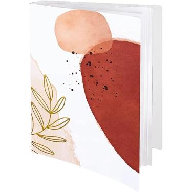 Imagem de GABraden Fichário com mangas plásticas 60 bolsos para apresentação de livros 8,5 x 11 120 páginas, pasta de portfólio com protetores de folhas de 21 x 28 cm para documentos, papéis importantes (marrom estético morandi)