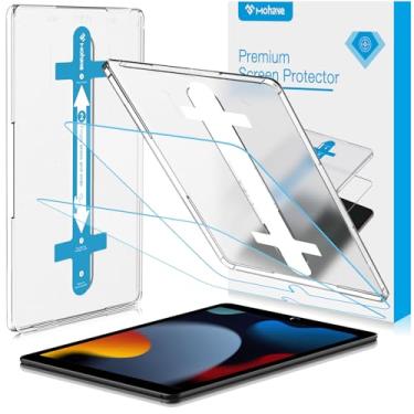 Imagem de MOHAVE Pacote com 2 protetores de tela para iPad 10,2 polegadas 9ª/8ª/7ª geração [alinhamento automático] vidro temperado [proteção de grau militar] Suporta Apple Pencil