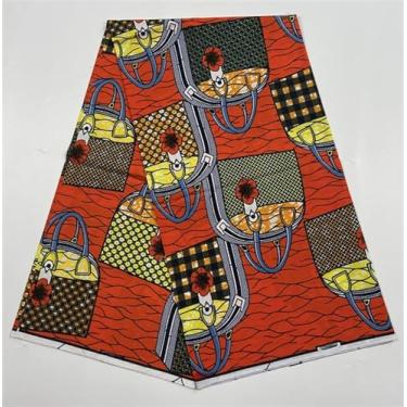 Imagem de Tecido Africano Cera Real Estampa Dourada Soft Pagne Ankara Material de Algodão Prata Nigeriana Gana para Festa de Casamento Vestido para Costurar (Como na imagem-02)