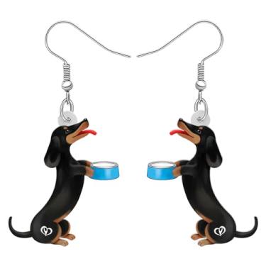 Imagem de DALANE Brincos de acrílico fofos para cães dachshund pingentes, anime, filhotes, joias, presentes para mulheres, meninas, crianças, amuletos de cães, Medium, Acrílico, Sem pedra preciosa