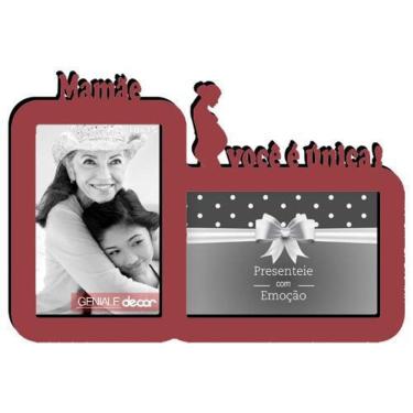 Imagem de Porta-Retrato Duplo 10X15 Mãe Unica Vermelho Geniale 25