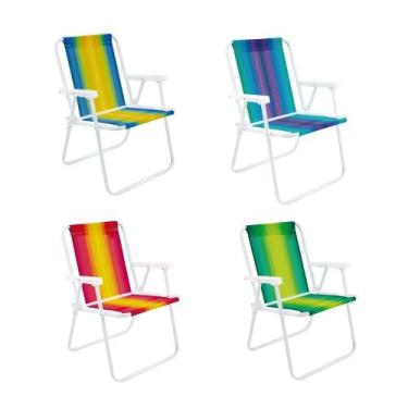 Imagem de Kit com 4 Cadeiras Aço Mor Cores Sortidas