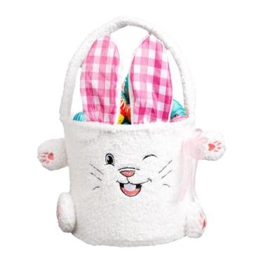Imagem de Cesta de coelho, cesta de coelhinho da Páscoa, cesta de Páscoa personalizada para meninos e meninas, cesta de Páscoa vazia para meninos e meninas, organizador de brinquedos fofos, decoração de quarto